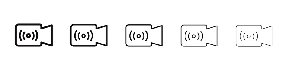 Live icon black and white vector sign