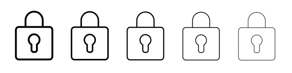 Lock closed icon black and white vector sign