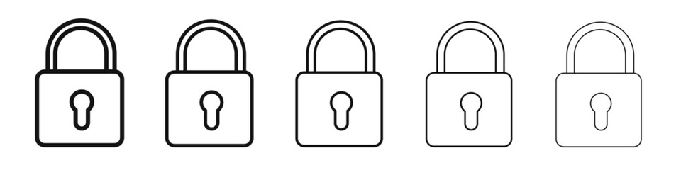 Lock icon black and white vector sign