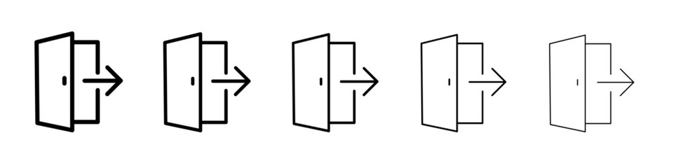 Logout icon black and white vector sign