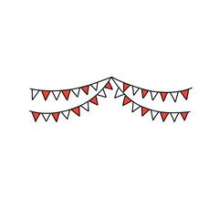 red and white flag decoration