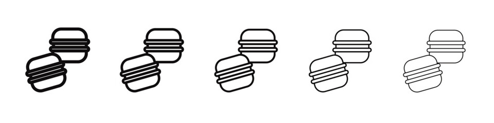 macarons icon black and white vector sign