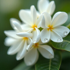 Dewdrops Resting Gently on Jasmine Flower