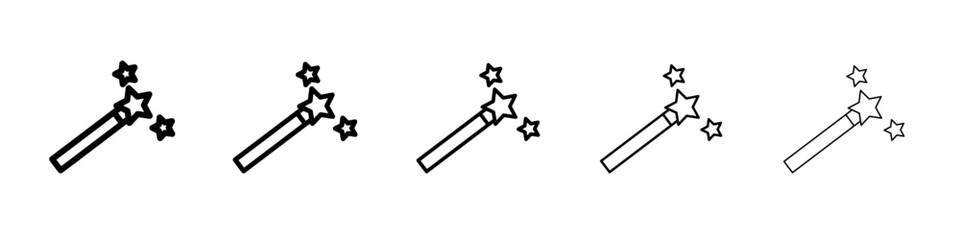 Magic wand icon black and white vector sign