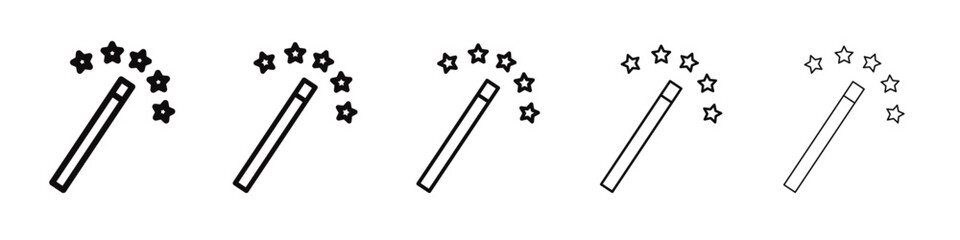 magic wand icon black and white vector sign