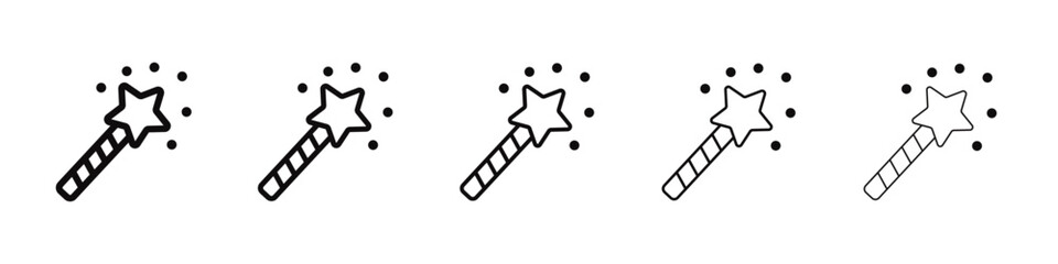 magic wand icon black and white vector sign
