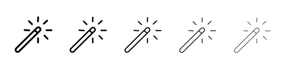 magic wand icon black and white vector sign