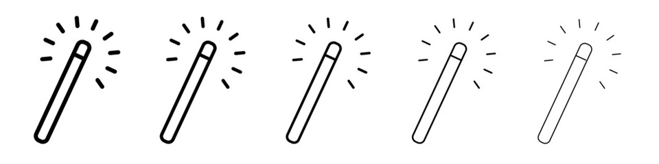 magic wand icon black and white vector sign