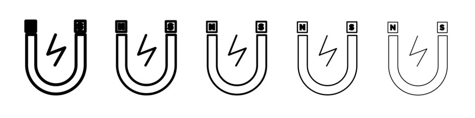 Magnet icon black and white vector sign