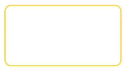 A rectangular shape with a yellow border isolated on transparent background. Simple and minimalist frame clipart.