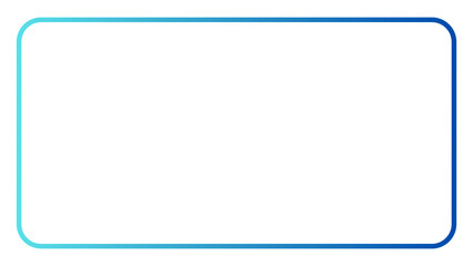 Empty and simple rectangle frame with gradient blue color isolated on transparent background, perfect for design. Simple and minimalist frame clipart.