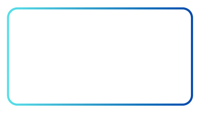 Empty and simple rectangle frame with gradient blue color isolated on transparent background, perfect for design. Simple and minimalist frame clipart.