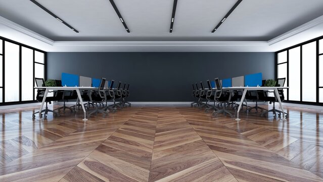 blank wall in office room for company logo mockup
