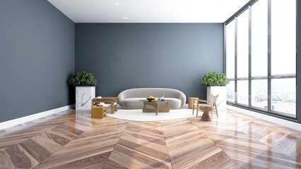 office wooden lobby waiting room for company wall logo mockup