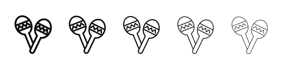 Maracas icon black and white vector sign