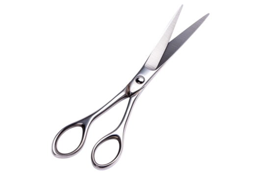 Professional hair cutting scissors isolated on transparent background