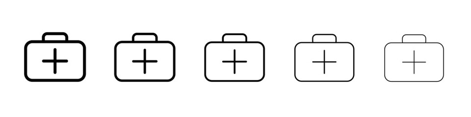 Obraz premium Medical kit icon black and white vector sign