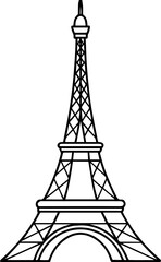 Eiffel Tower outline vector illustrations
