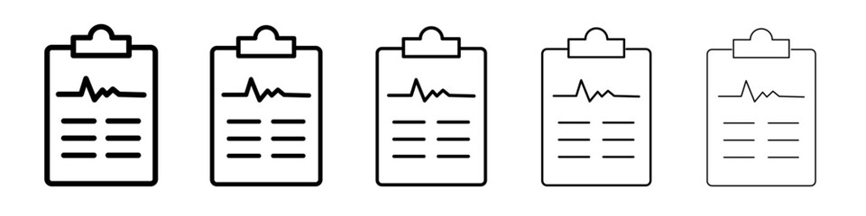 Medical report icon black and white vector sign