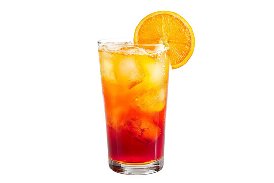 Refreshing aperol spritz cocktail drink isolated on transparent background