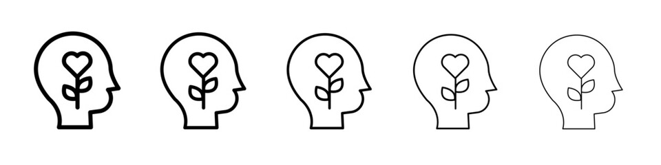 Mental Health icon black and white vector sign
