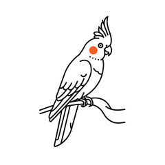 Fototapeta premium An illustration of a group cockatoo and toucan on branch