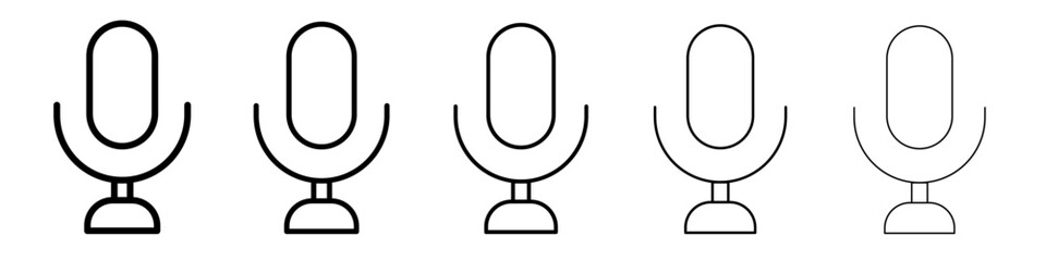 Mic button icon black and white vector sign