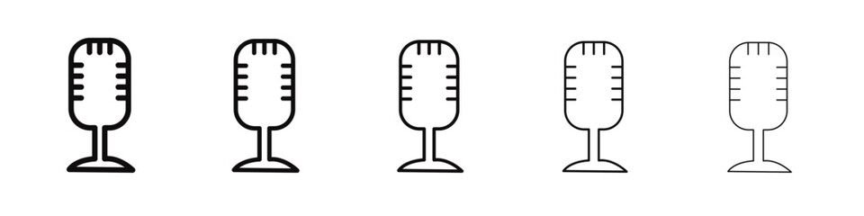 Microphone icon black and white vector sign