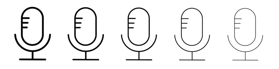 Microphone icon black and white vector sign