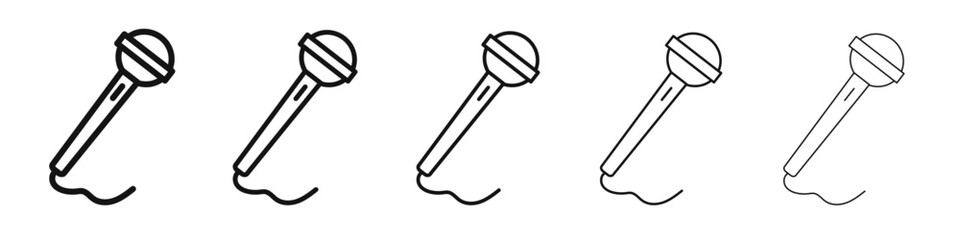 Microphone icon black and white vector sign