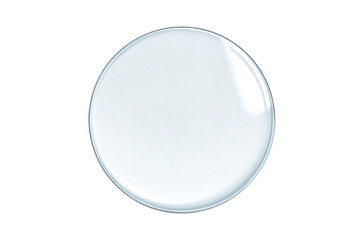 Round glass surface, transparent realistic glass plate. Acrylic or plastic textured translucent frame. Png