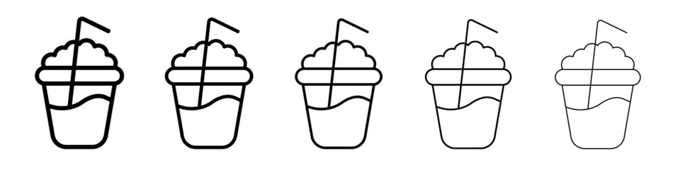 Milk shake icon black and white vector sign