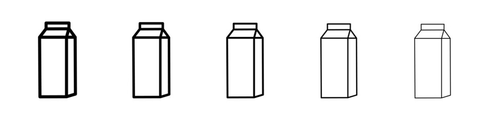 Milk carton icon black and white vector sign