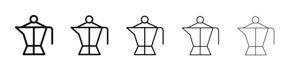 moka pot icon black and white vector sign