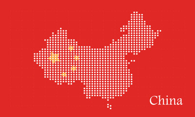 Obraz premium China Map Dots Vector Design. 