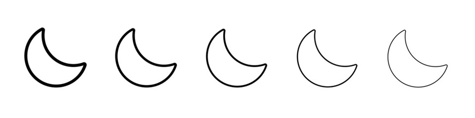 Moon icon black and white vector sign