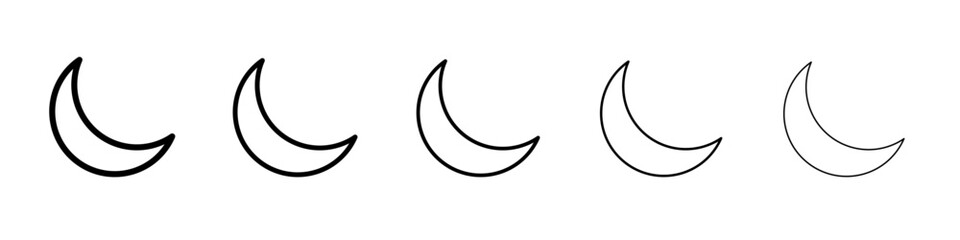 moon outline icon black and white vector sign