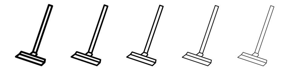 Mopping floors icon black and white vector sign