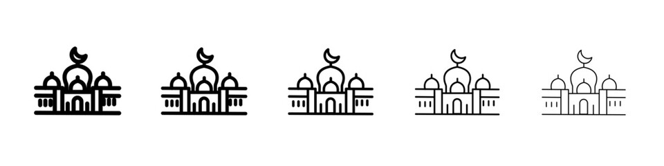 mosque icon black and white vector sign