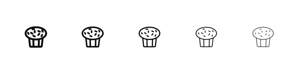 Muffin icon black and white vector sign
