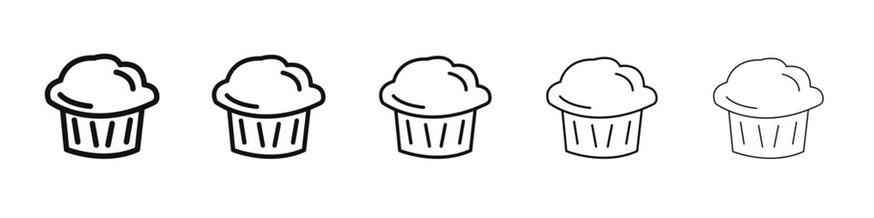 Muffin Icon black and white vector sign