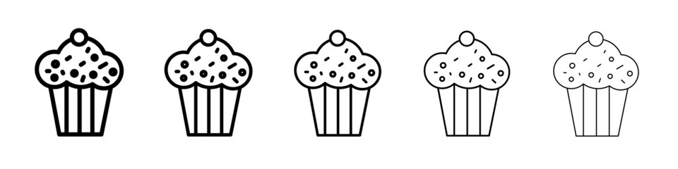 Muffin Icon black and white vector sign