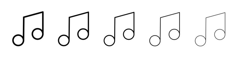 music note icon black and white vector sign