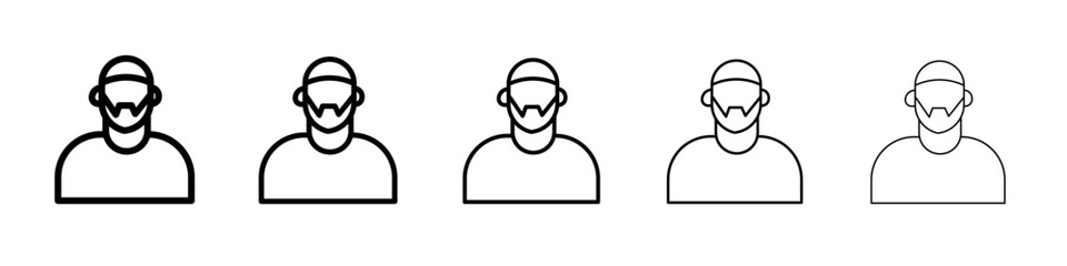 muslim man icon black and white vector sign