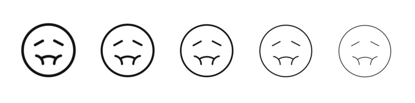 Nausea icon black and white vector sign