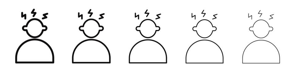 Nervous breakdown icon black and white vector sign