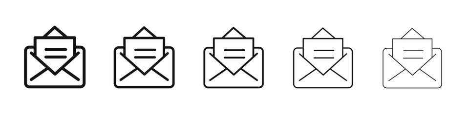 Newsletter icon black and white vector sign
