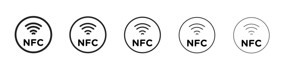NFC icon black and white vector sign