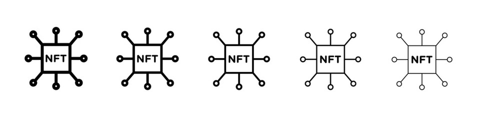 NFT wallet icon black and white vector sign