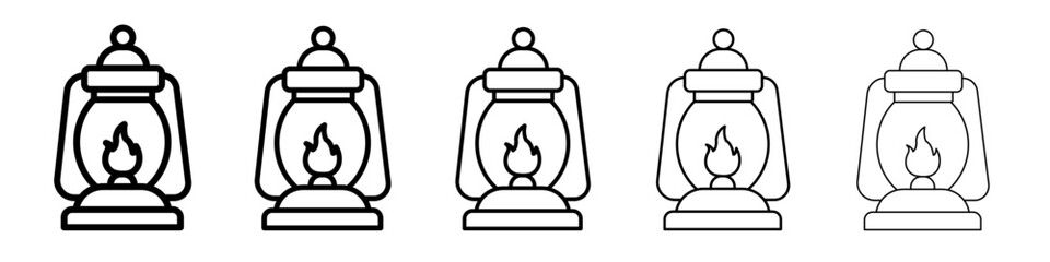 Oil lantern icon black and white vector sign